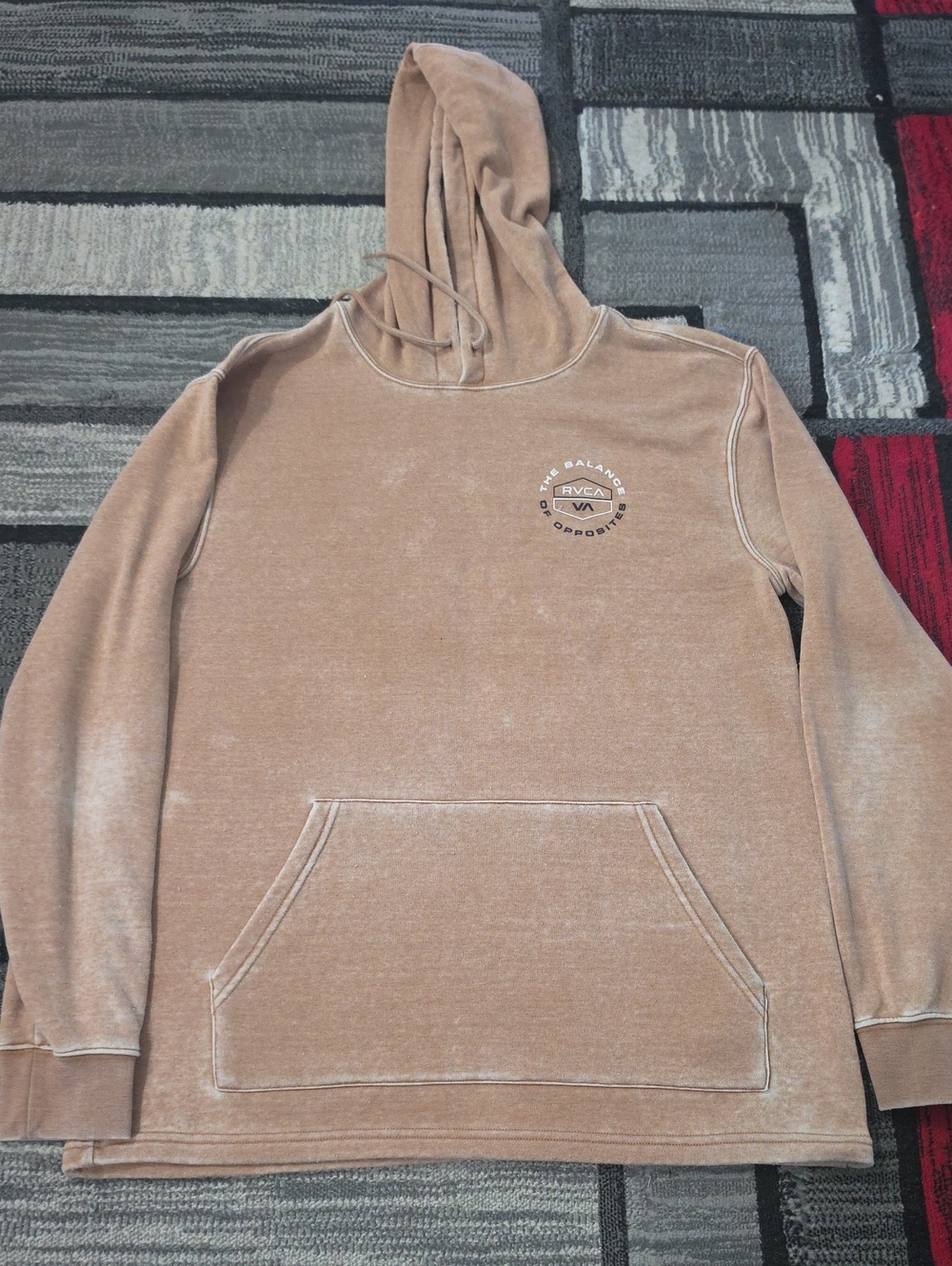 RVCA Men's Faded Tan/Orange Pullover Hoodie